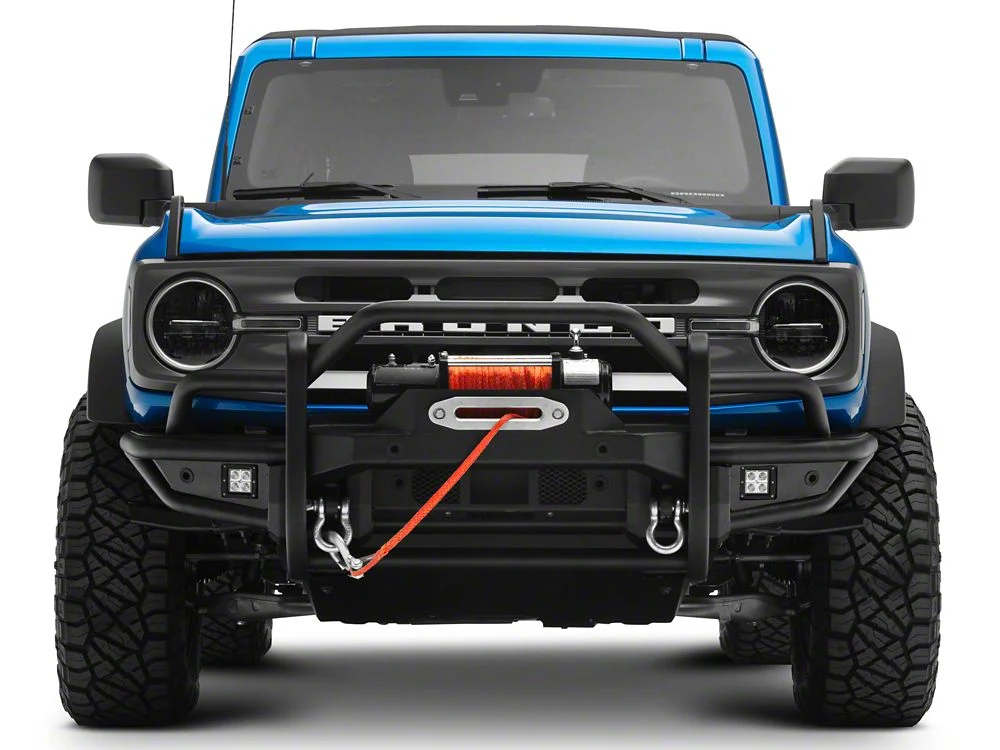 RedRock HD Tubular Front Winch Mount Bumper with LED Fog Lights, Grille Guard and Skid Plate (21-25 Bronco, Excluding Raptor) - Image 3
