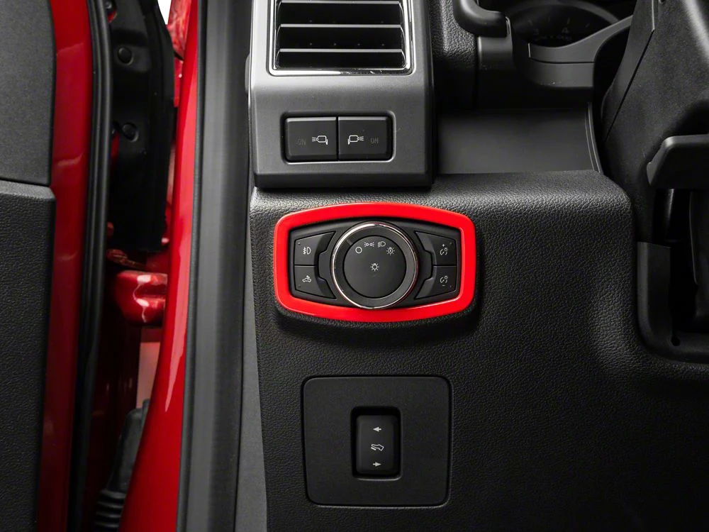 RedRock Headlight Switch Bezel; Red (15-20 F-150) - Image 5