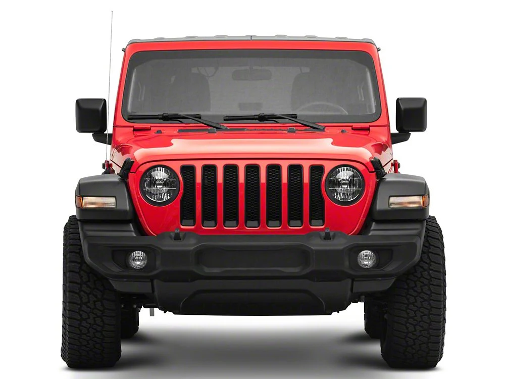 RedRock Headlight Trim and Grille Insert Kit; Matte Black (18-23 Jeep Wrangler JL Sport w/o TrailCam) - Image 4