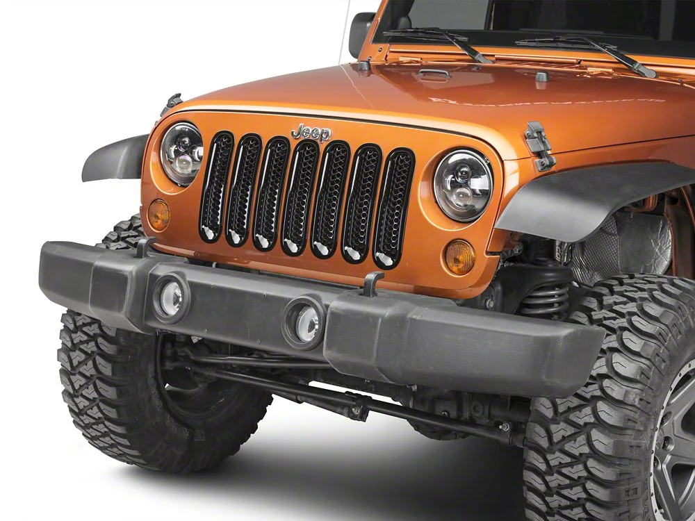 RedRock Honeycomb Grille Inserts; Black (07-18 Jeep Wrangler JK) - Image 2