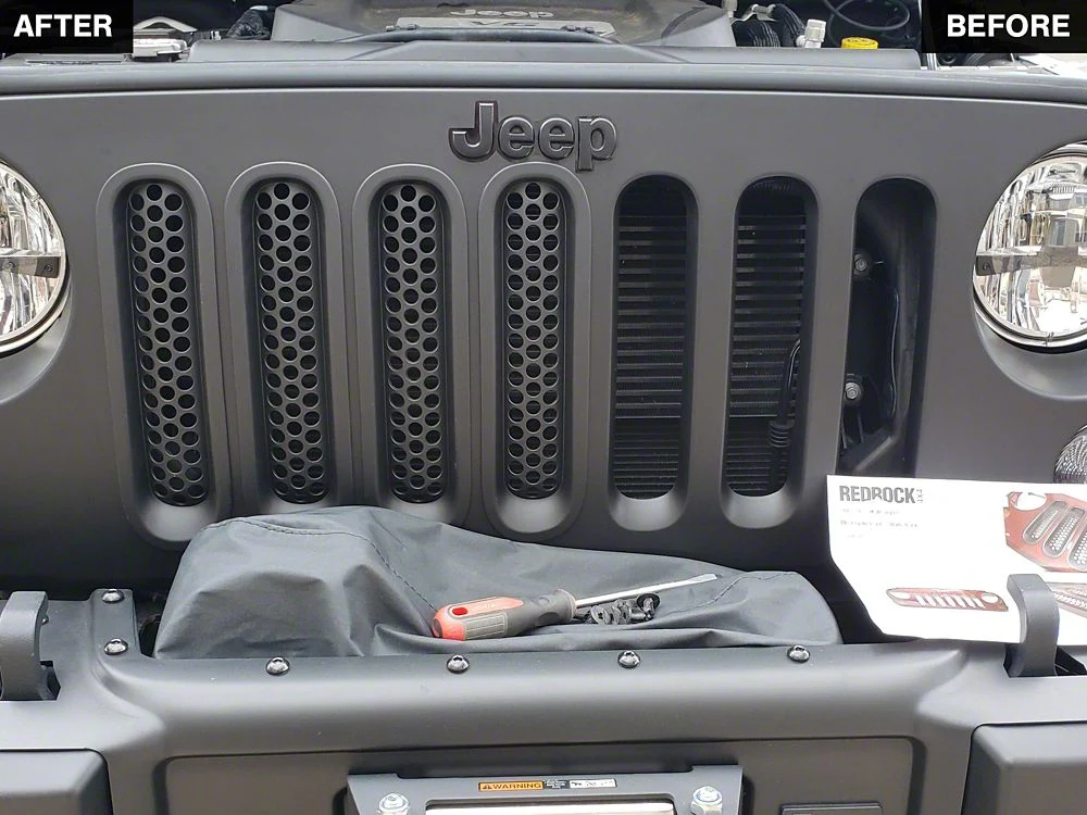 RedRock Honeycomb Grille Inserts; Matte Black (07-18 Jeep Wrangler JK) - Image 9