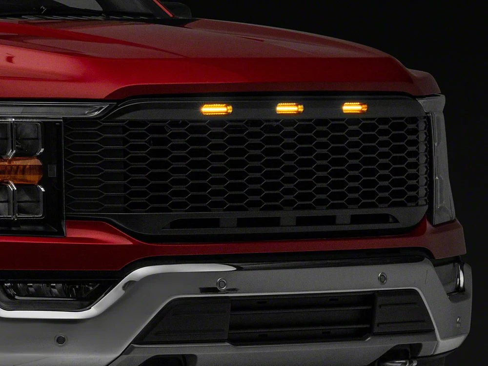 RedRock Honeycomb Replacement Grille with LED DRL; Matte Black (21-23 F-150, Excluding Raptor & Tremor) - Image 4