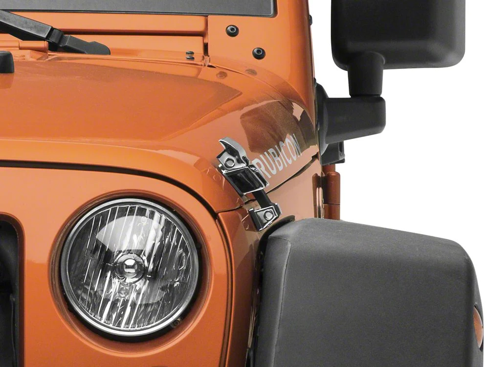 RedRock Hood Catch Kit; Chrome (07-18 Jeep Wrangler JK) - Image 4
