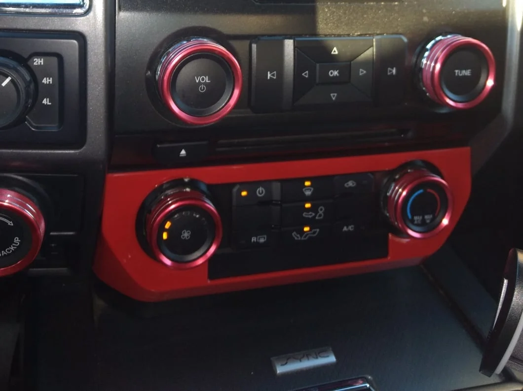 RedRock HVAC Control Bezel; Red (15-20 F-150) - Image 8