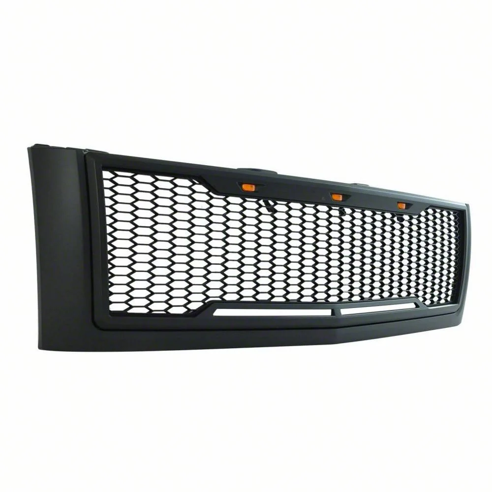 RedRock Impulse Upper Replacement Grille with Amber LED Lights; Matte Black (07-10 Silverado 3500 HD) - Image 8