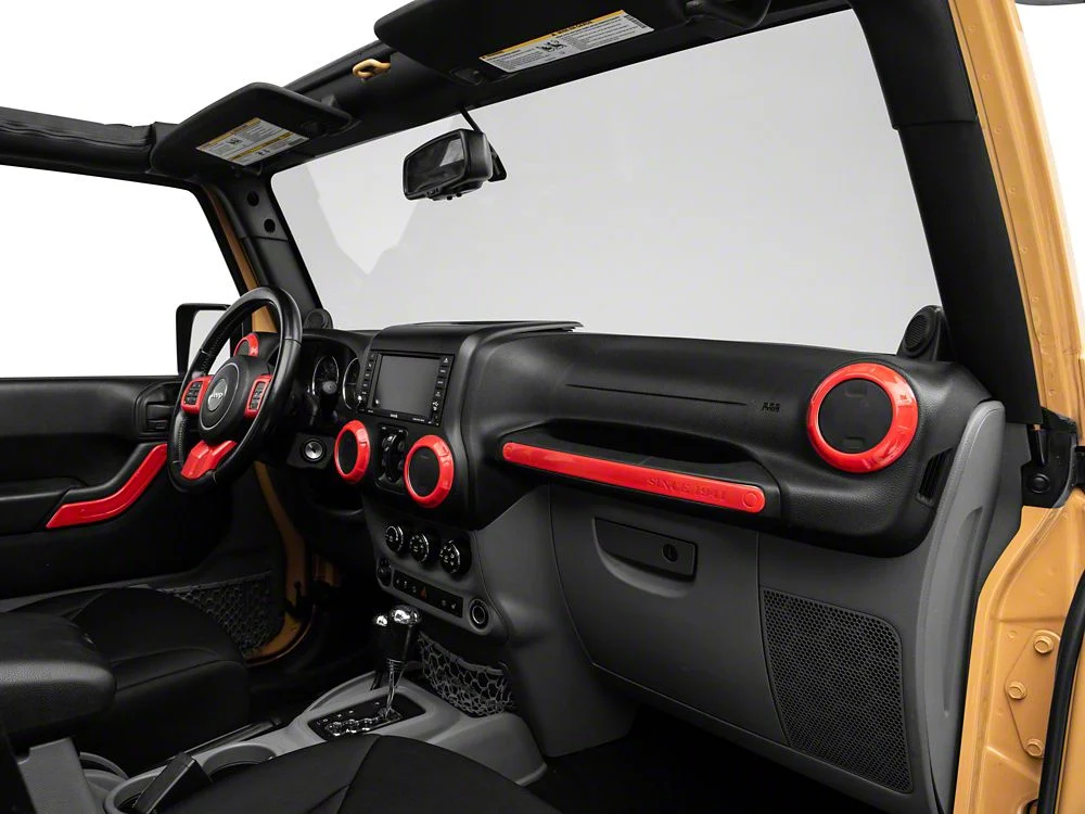 RedRock Interior Trim Kit; Red (11-18 Jeep Wrangler JK) - Image 3
