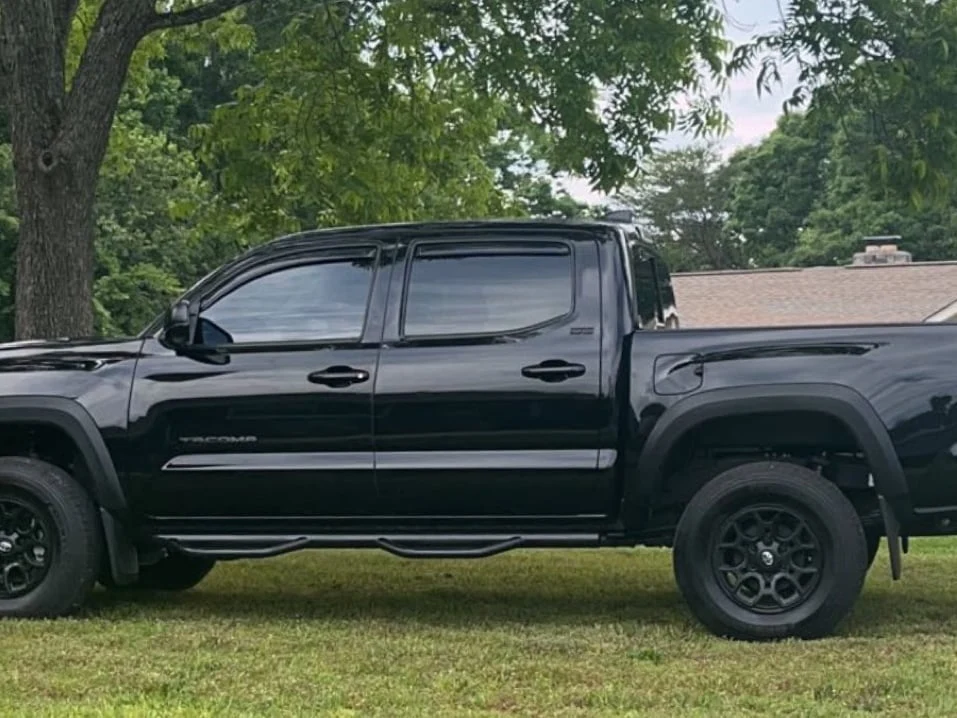 RedRock Low Profile Window Deflectors; Front and Rear; Gloss Black (16-23 Tacoma Double Cab) - Image 14