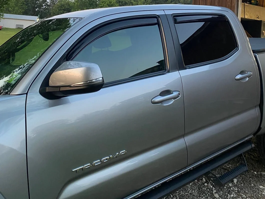 RedRock Low Profile Window Deflectors; Front and Rear; Gloss Black (16-23 Tacoma Double Cab) - Image 17