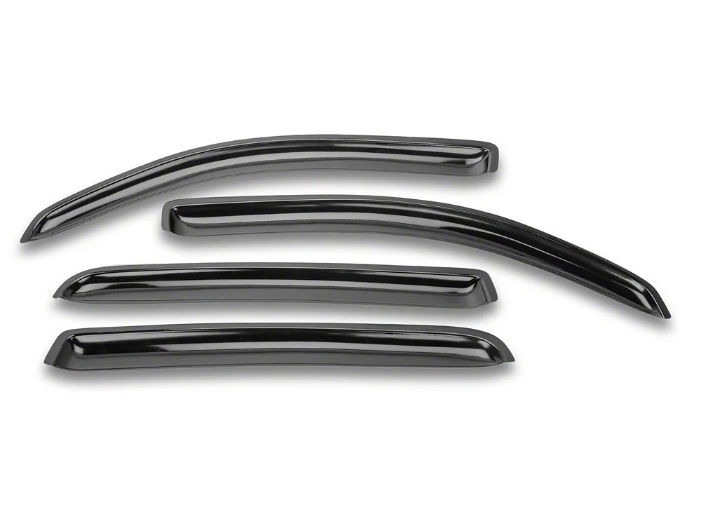 RedRock Low Profile Window Deflectors; Front and Rear; Gloss Black (16-23 Tacoma Double Cab) - Image 2