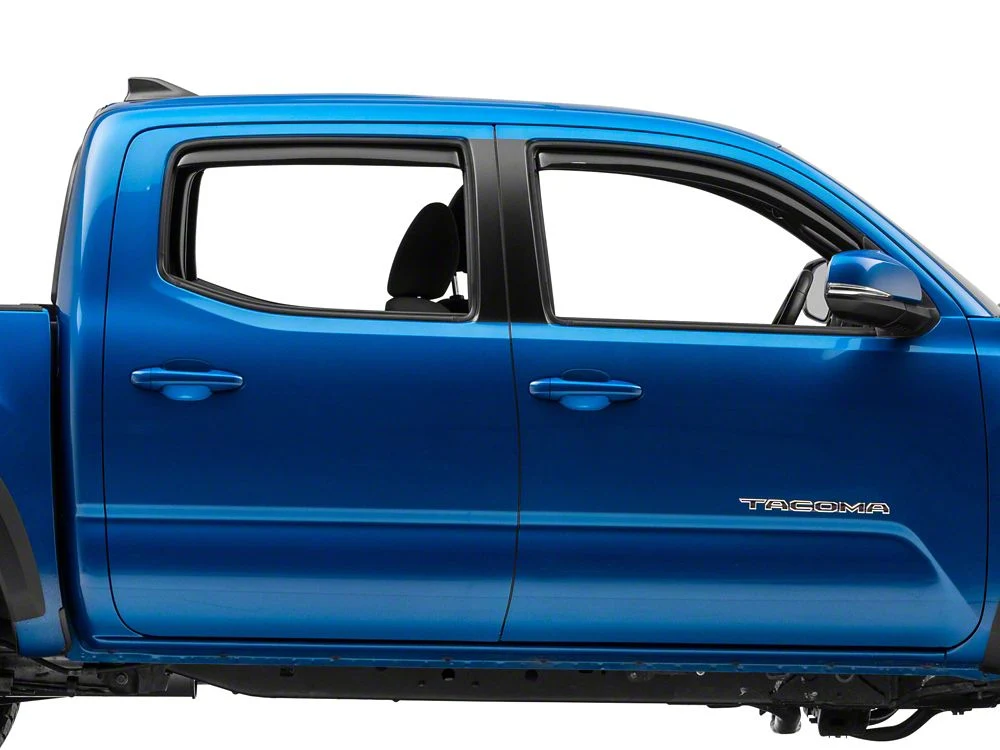 RedRock Low Profile Window Deflectors; Front and Rear; Gloss Black (16-23 Tacoma Double Cab) - Image 4