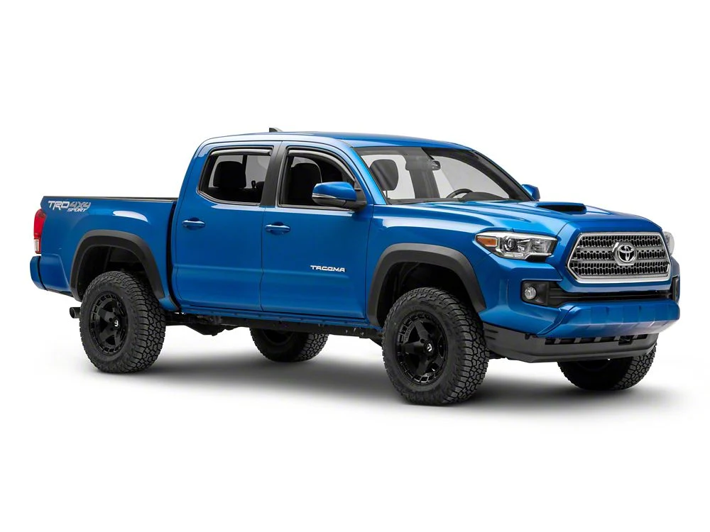 RedRock Low Profile Window Deflectors; Front and Rear; Gloss Black (16-23 Tacoma Double Cab) - Image 7