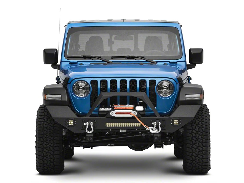 RedRock Max-HD Full Width Winch Front Bumper with Fog Lights and LED Light Bar (20-25 Jeep Gladiator JT) - Image 9