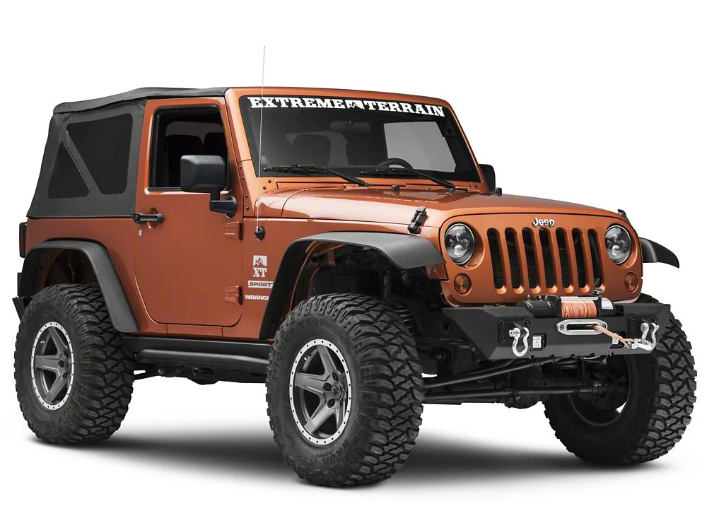 RedRock Max-HD Stubby Front Bumper with LED Fog Lights and Winch Mount (07-18 Jeep Wrangler JK) - Image 2