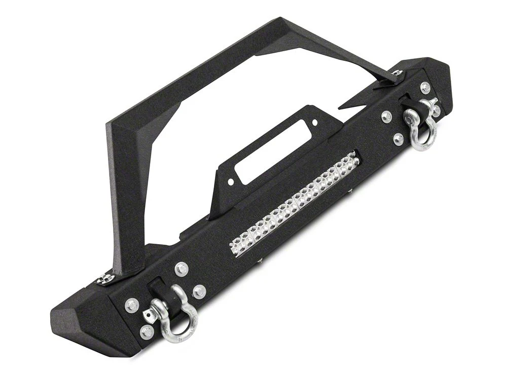 RedRock Max-HD Stubby Winch Front Bumper with LED Light Bar (18-25 Jeep Wrangler JL) - Image 2