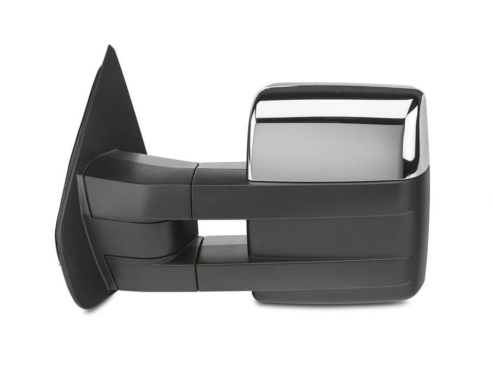 RedRock Memory Power Adjust Heated Manual Foldaway Towing Mirrors with Puddle Lights and Turn Signals; Chrome; Driver Side (09-14 F-150) - Image 4