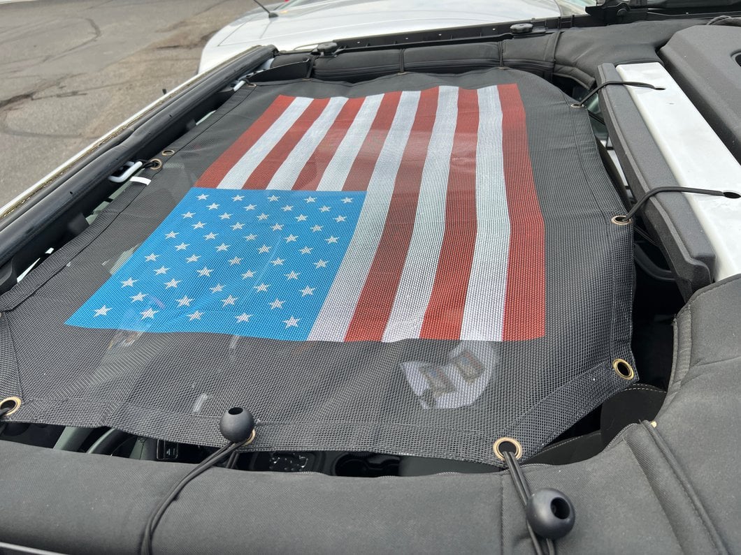 RedRock Mesh Sun Shade; American Flag (07-18 Jeep Wrangler JK) - Image 14