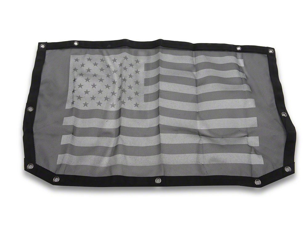 RedRock Mesh Sun Shade; Front; American Flag (24-25 Jeep Wrangler JL) - Image 3