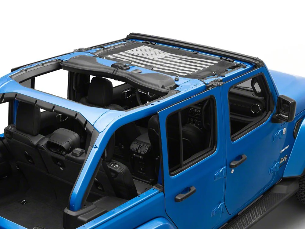 RedRock Mesh Sun Shade; Front; American Flag (24-25 Jeep Wrangler JL) - Image 4