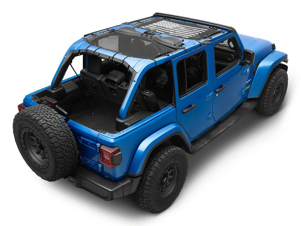 RedRock Mesh Sun Shade; Front and Rear; American Flag (24-25 Jeep Wrangler JL 4-Door) - Image 11