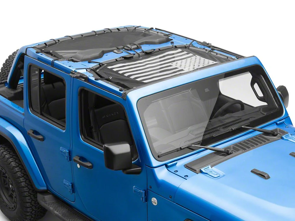 RedRock Mesh Sun Shade; Front and Rear; American Flag (24-25 Jeep Wrangler JL 4-Door) - Image 4