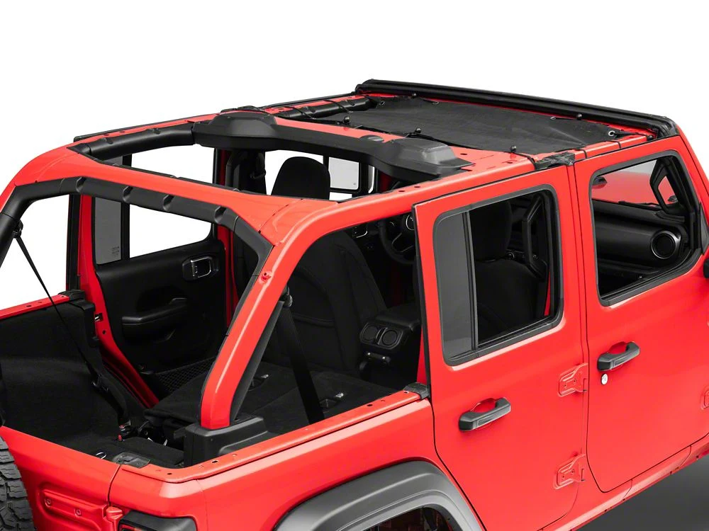 RedRock Mesh Sun Shade; Front; Black (18-23 Jeep Wrangler JL) - Image 4