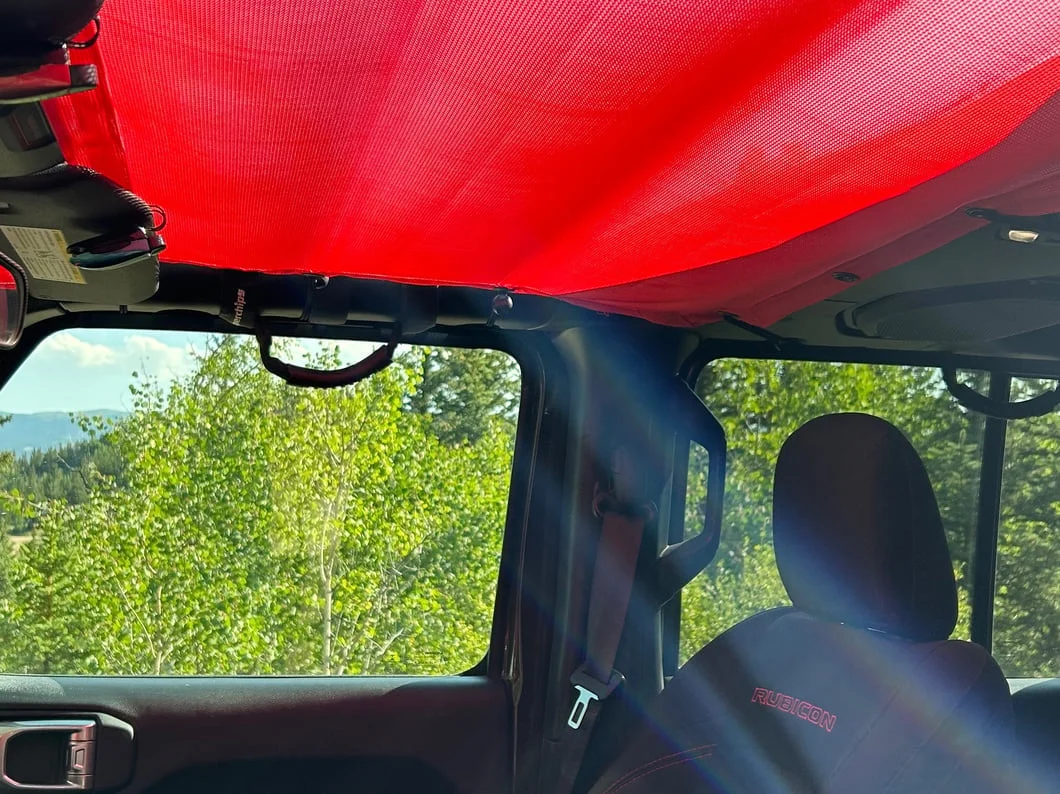 RedRock Mesh Sun Shade; Front; Red (18-23 Jeep Wrangler JL) - Image 17
