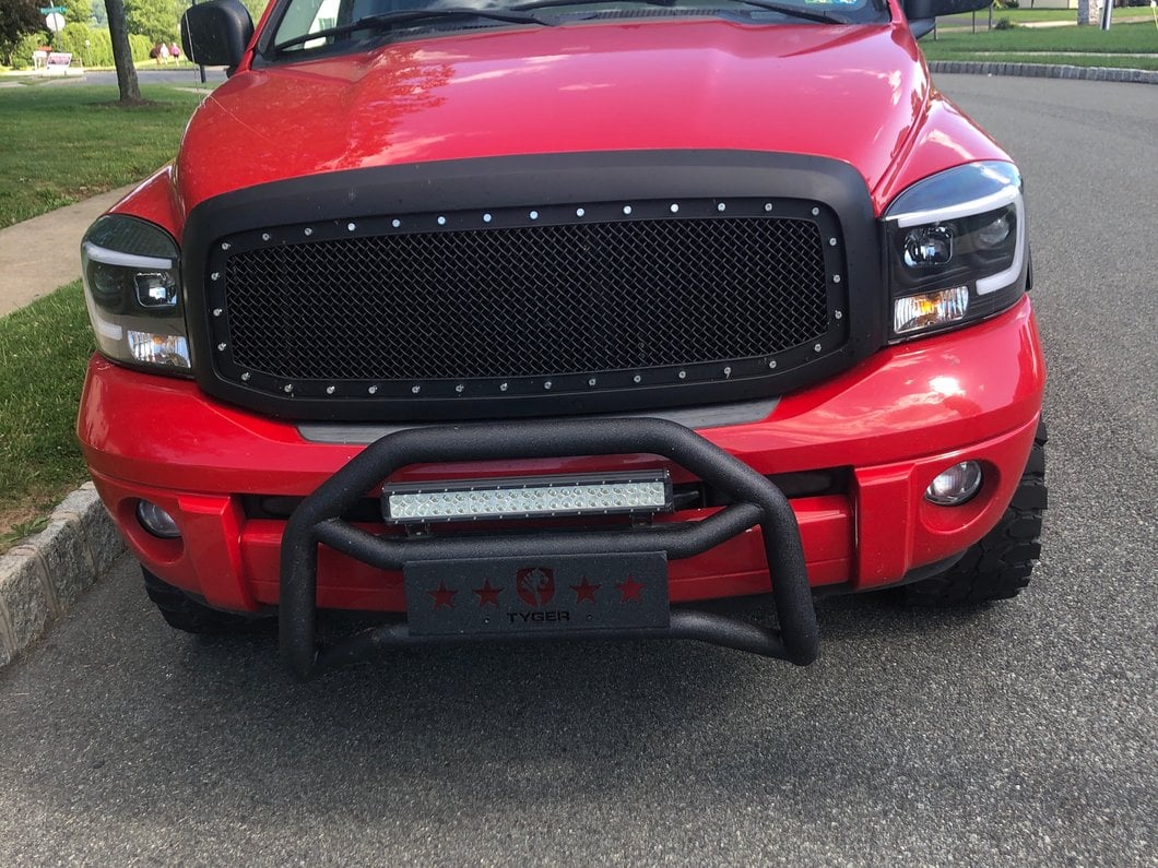 RedRock Mesh Upper Replacement Grille with Rivets; Matte Black (06-08 RAM 1500) - Image 13