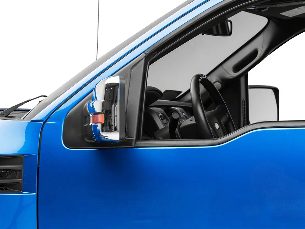 RedRock Mirror Covers with Turn Signal Light Cutout; Chrome (09-14 F-150) - Image 4
