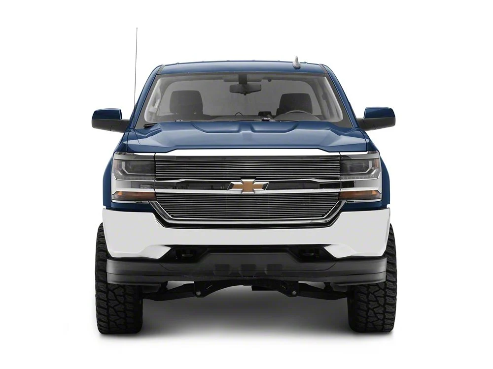 RedRock Modern Billet Upper Grille Overlay; Polished (16-18 Silverado 1500 w/o Z71 Package) - Image 8