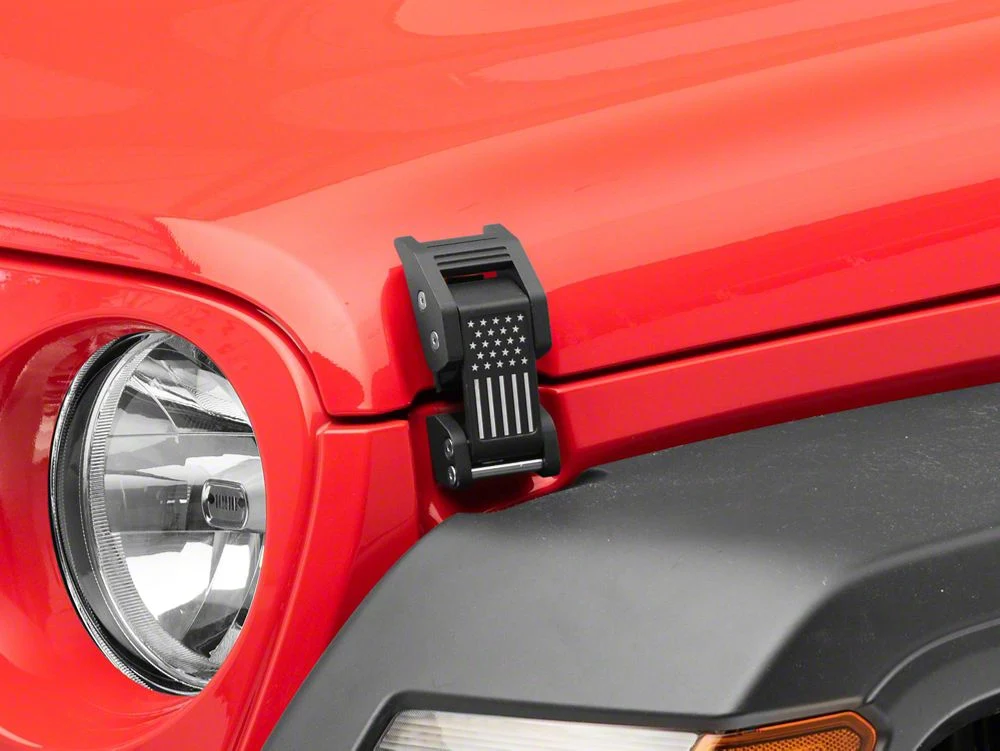 RedRock Old Glory Billet Hood Catch Kit (07-25 Jeep Wrangler JK & JL)
