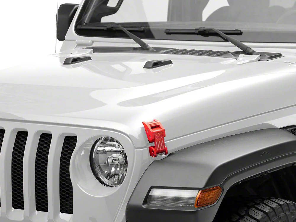 RedRock Old Glory Billet Hood Catch Kit; Red (07-25 Jeep Wrangler JK & JL) - Image 4