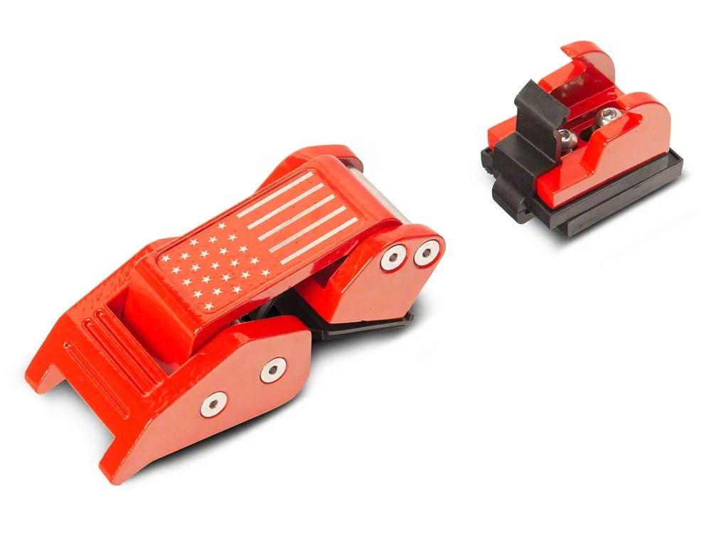 RedRock Old Glory Billet Hood Catch Kit; Red (20-25 Jeep Gladiator JT) - Image 3