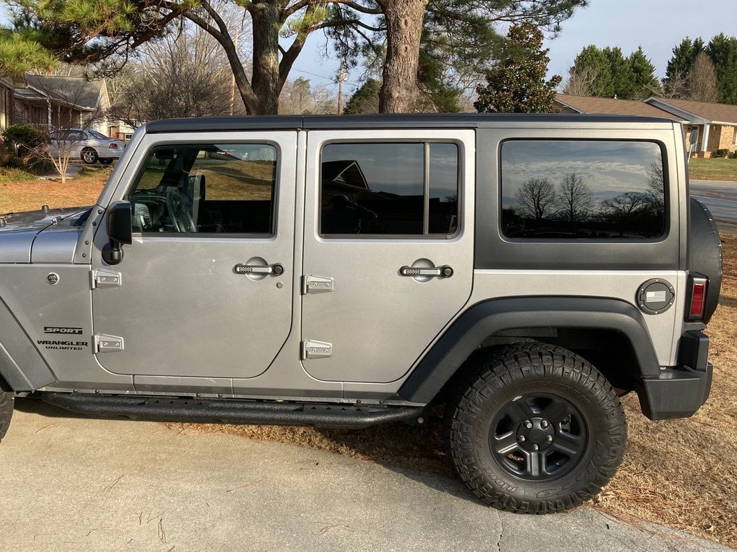 RedRock Old Glory Door Handle Inserts; Black and White (07-18 Jeep Wrangler JK 4-Door) - Image 11