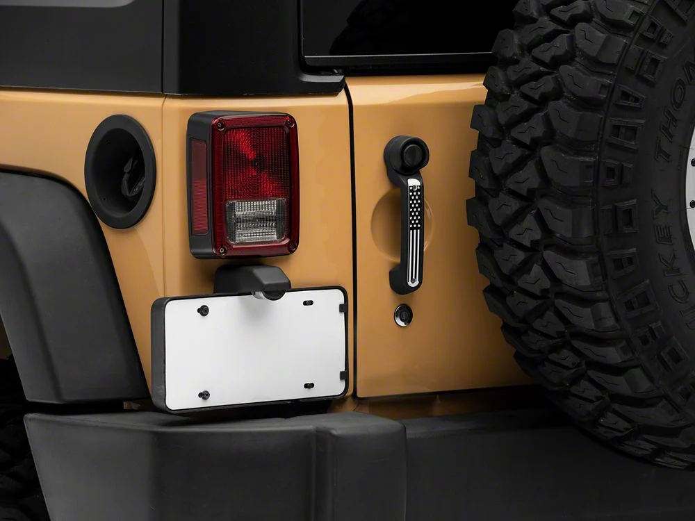 RedRock Old Glory Door Handle Inserts; Black and White (07-18 Jeep Wrangler JK 4-Door) - Image 8
