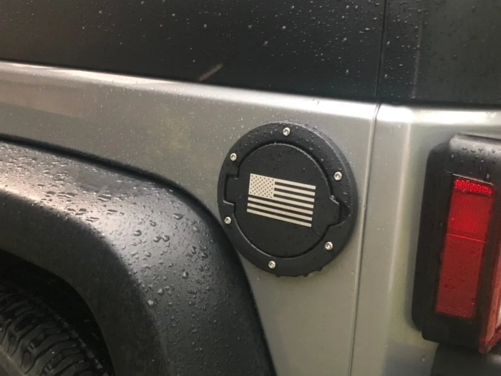 RedRock Old Glory Fuel Door Cover; Textured Black (07-18 Jeep Wrangler JK) - Image 13