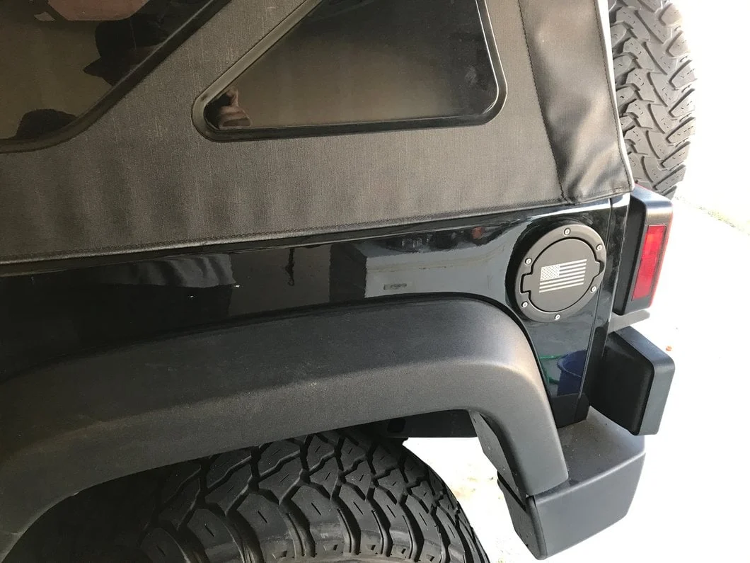 RedRock Old Glory Fuel Door Cover; Textured Black (07-18 Jeep Wrangler JK) - Image 15