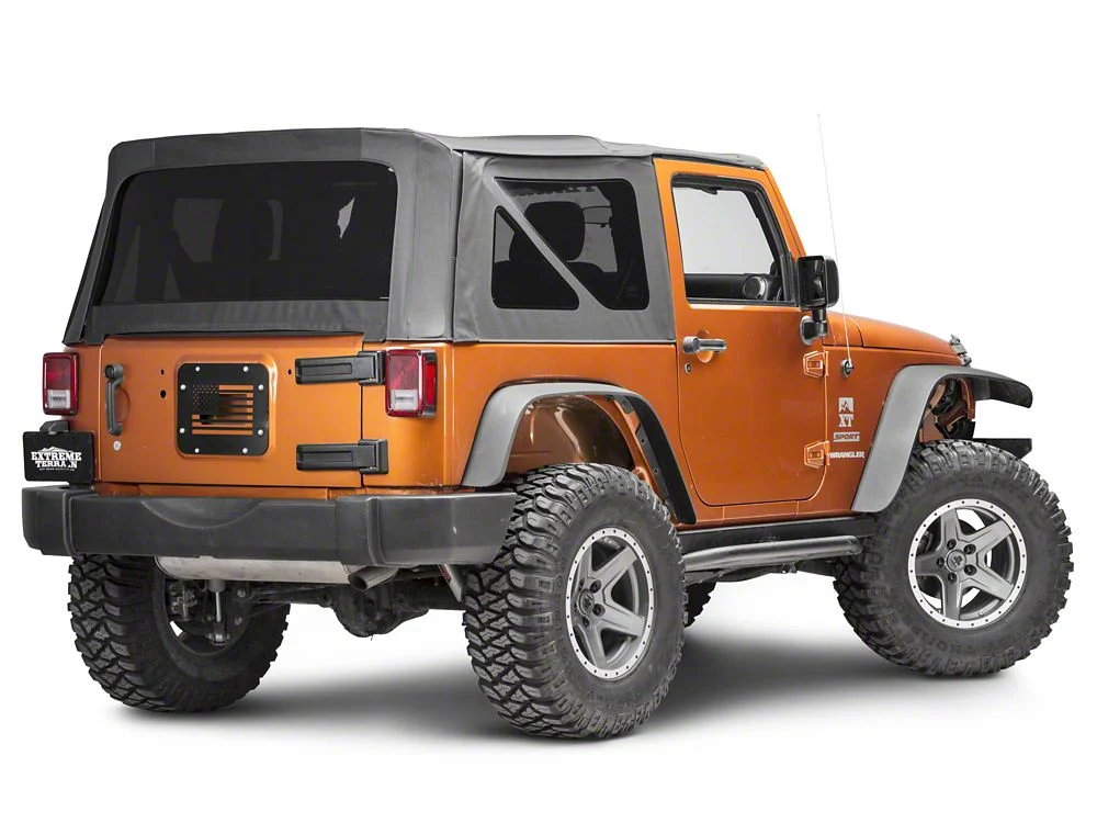RedRock Old Glory Spare Tire Delete Plate; Textured Black (07-18 Jeep Wrangler JK) - Image 2