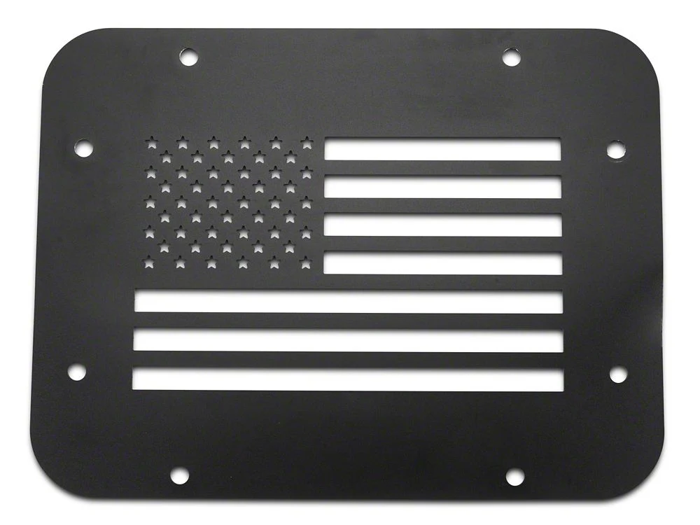 RedRock Old Glory Spare Tire Delete Plate; Textured Black (07-18 Jeep Wrangler JK) - Image 4