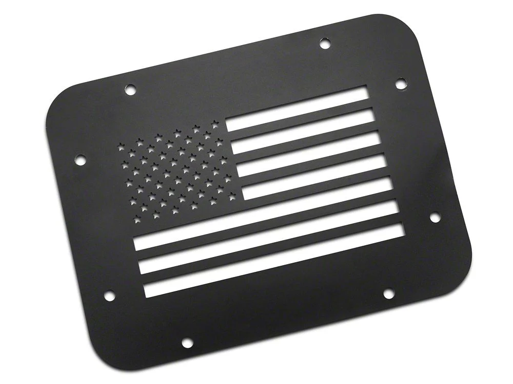 RedRock Old Glory Spare Tire Delete Plate; Textured Black (07-18 Jeep Wrangler JK) - Image 5