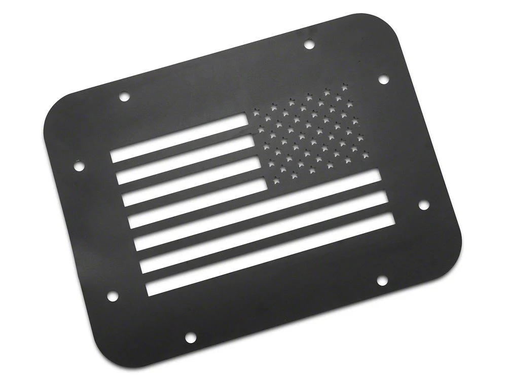 RedRock Old Glory Spare Tire Delete Plate; Textured Black (07-18 Jeep Wrangler JK) - Image 6