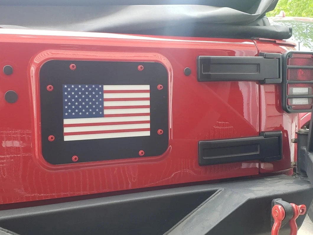 RedRock Old Glory Spare Tire Delete Plate; Textured Black (07-18 Jeep Wrangler JK) - Image 9