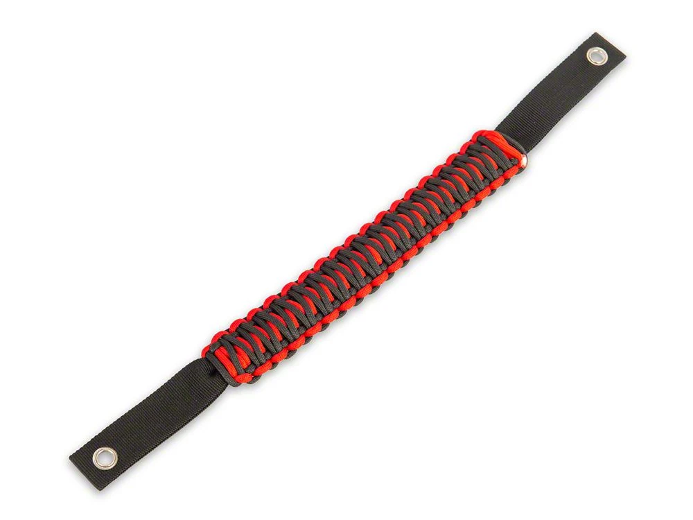 RedRock Paracord Grab Handle; Black and Red (21-25 Bronco) - Image 3