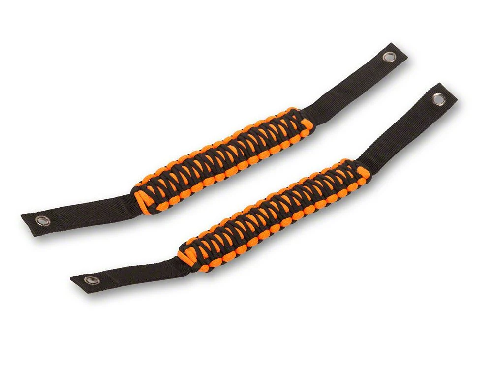 RedRock Paracord Grab Handles with Flag Logo; Front; Orange (21-25 Bronco) - Image 3