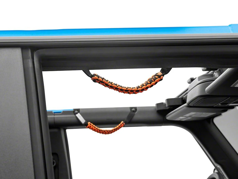 RedRock Paracord Grab Handles with Flag Logo; Front; Orange (21-25 Bronco) - Image 4