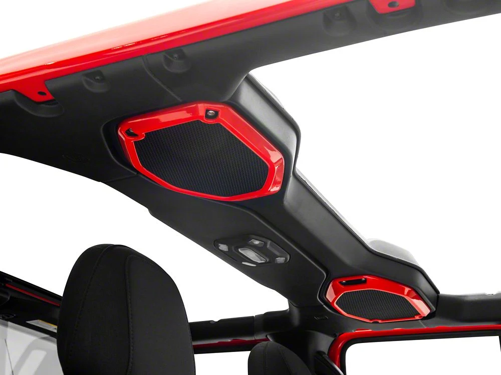 RedRock Pillar and Roof Speaker Trim; Red (18-23 Jeep Wrangler JL) - Image 7