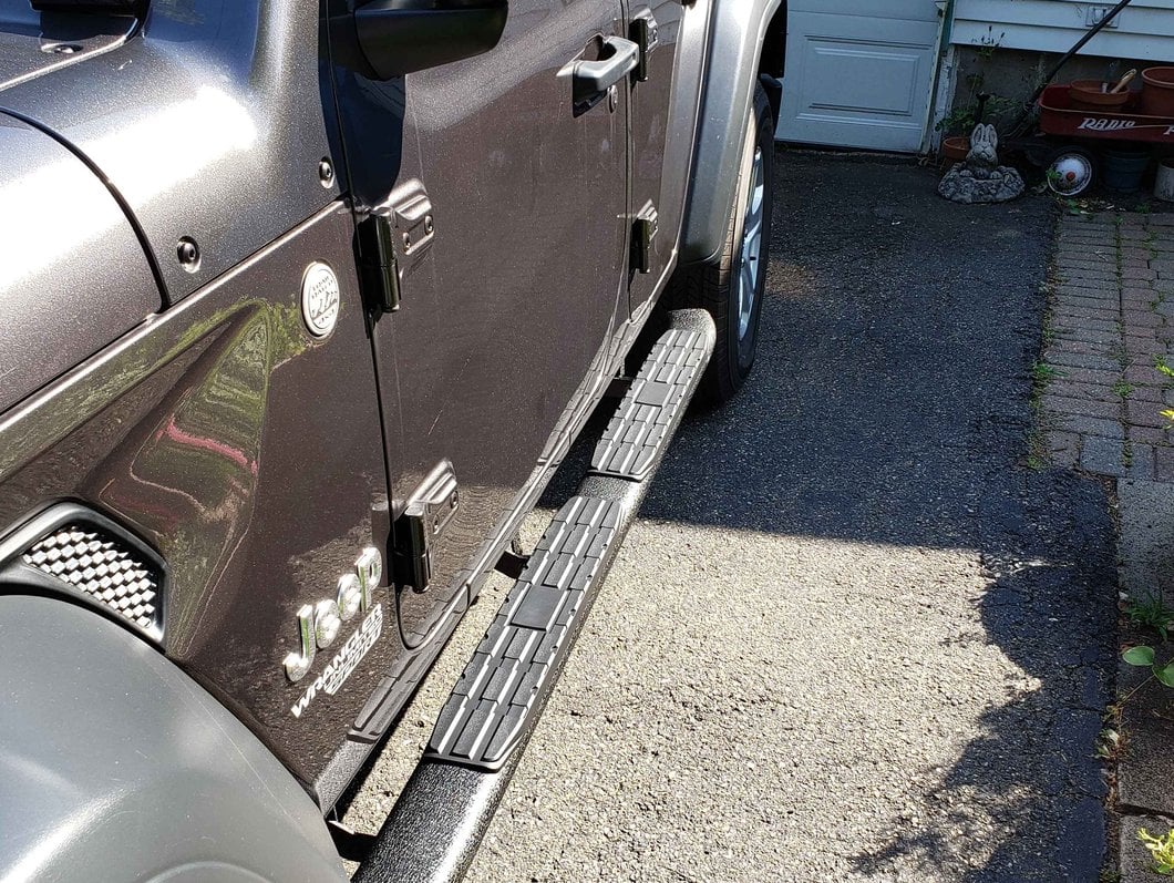 RedRock Pinnacle Oval Bent End Side Step Bars; Textured Black (18-25 Jeep Wrangler JL 4-Door) - Image 11