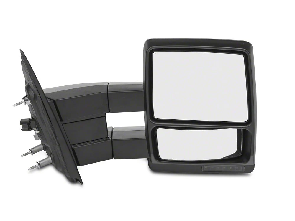 RedRock Power Adjust Heated Manual Foldaway Towing Mirrors with Puddle Lights and Turn Signals; Textured Black; Passenger Side (07-12 F-150) - Image 3