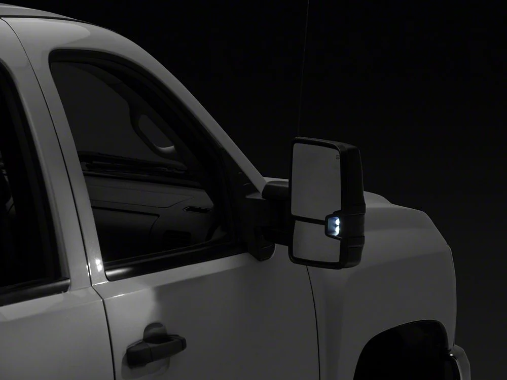 RedRock Powered Heated Manual Extendable Towing Mirrors with Smoked Turn Signals; Textured Black (07-13 Silverado 1500) - Image 11