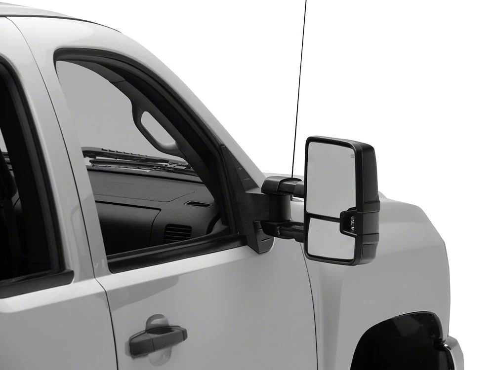 RedRock Powered Heated Manual Extendable Towing Mirrors with Smoked Turn Signals; Textured Black (07-13 Silverado 1500) - Image 14