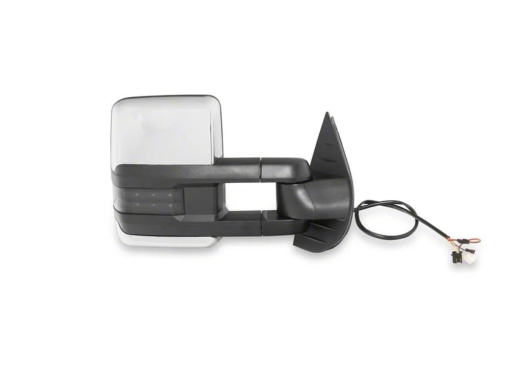 RedRock Powered Heated Tow Mirrors with Arrow on Glass Smoked Amber LED Turn Signal; Chrome (07-13 Silverado 1500) - Image 5